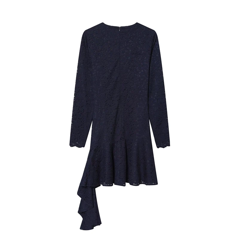 Women Sexy Lace Elegant Dress Asymmetry Short Dresses for Women 2025 New Chic Long Sleeve Evening Party Dresses