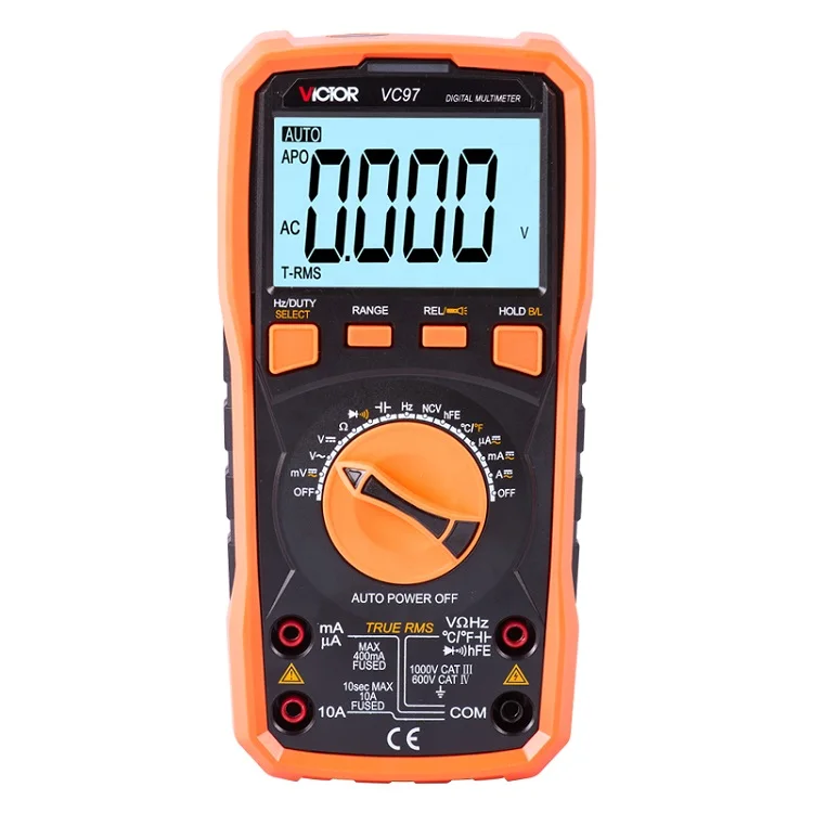 VICTOR VC97 New Product Auto-Range True RMS 3999 Count Test Resistance Capacitance Test AC/DC voltage Digital Multimeter