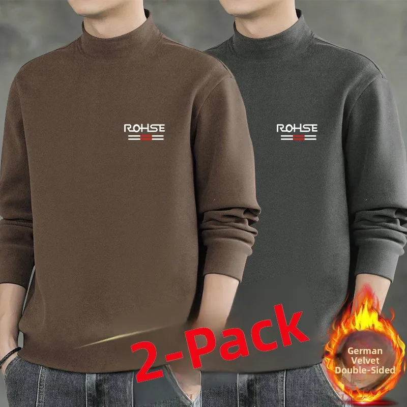 2 pieces of half turtleneck [rq] brown + dark gray