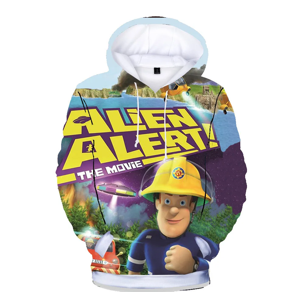 Cartoon Movie Heroes Of The Storm Fireman Sam Print Felpe Con Cappuccio Baby Boy Felpa Abbigliamento Per Bambini Baby Girl Costume Kid Tshirt