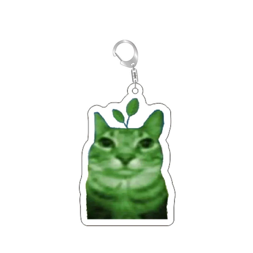 Zip Zap Alien Cat Funny Meme Keychain Green Alien Cute Cats Key Ring Game Accessories Bags Backpack Pendant Prop Jewelry Gift