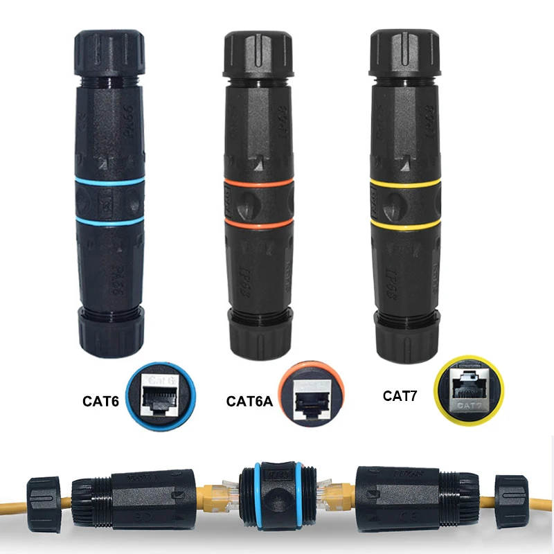 YXY เครือข่าย rj45 Connector IP68 กันน้ํา CAT5E/CAT6/CAT6A M23 สายเคเบิลเครือข่าย Ethernet Extenders rj45 แผง mount สําหรับกลางแจ้ง 1