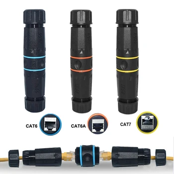 YXY เครือข่าย rj45 Connector IP68 กันน้ํา CAT5E/CAT6/CAT6A M23 สายเคเบิลเครือข่าย Ethernet Extenders rj45 แผง mount สําหรับกลางแจ้ง 1