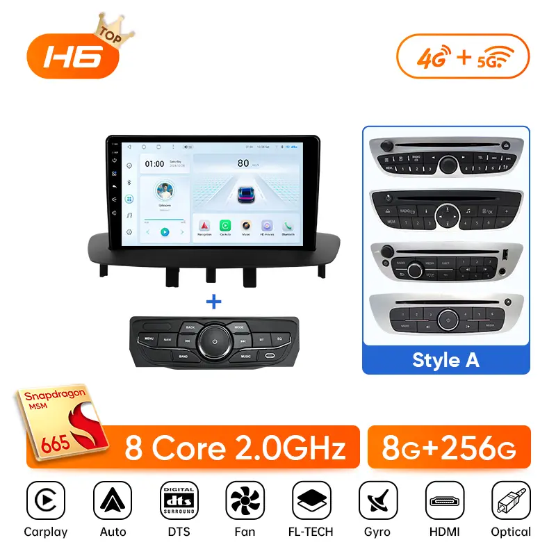 Ainavi Car Radio Multimedia Play For Renault Megane 3 Fluence Samsung SM3 2008-2014 Android13 Wireless Carplay Stereo DSP 48EQ - Image 13