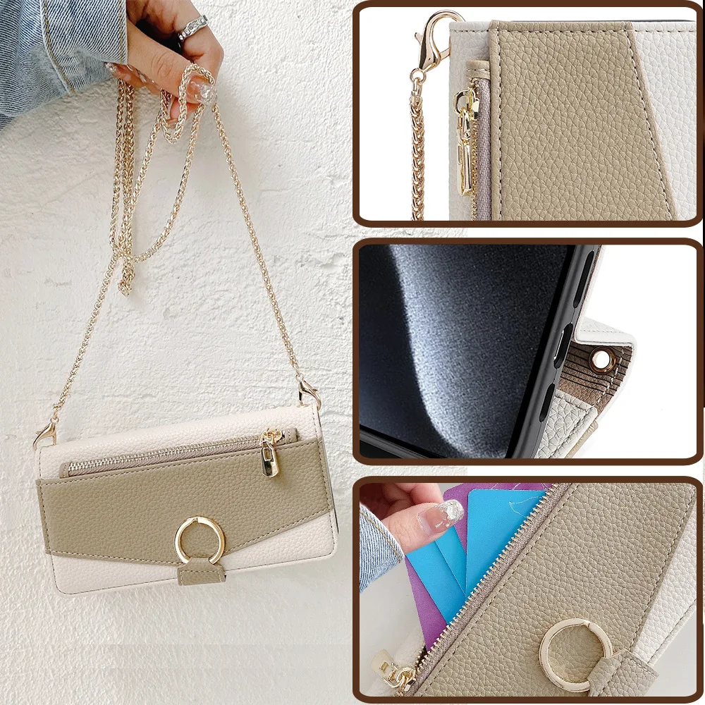 Leather Flip Wallet Case - Retro Soft Cover with Holder and Cape Design