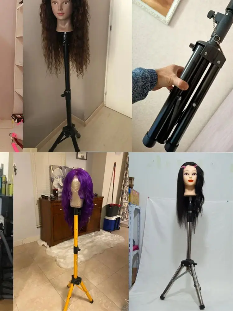 

Head mold support hair wig special medium tripod telescopic adjustable wig support Mannequin Head Holder Tripod Stand Salon