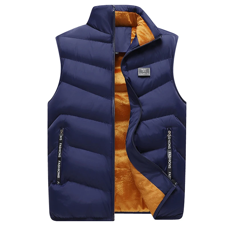 

Autumn Winter Mens Fleece Vest Jacket New Warm Sleeveless Windproof Down Jacket Male Fashion Casual Vest Men Thick Waistcoat 8XL