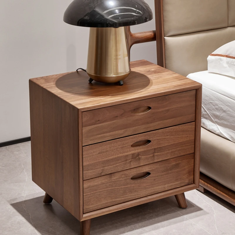 

North American black walnut bedside table new Chinese bedroom storage cabinet bedside cabinet solid wood chest of dra