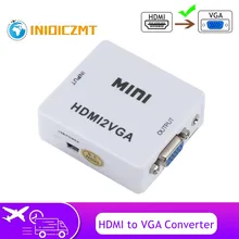 

INIOICZMT HD 1080P HDMI-Compatible to VGA Converter HDMI2VGA Adapter With Audio Video Digital to Analog For Laptop Projector