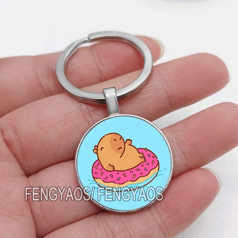 Portachiavi Con Giraffa Rosa Per Donne - Ciondolo Metallo Argento, Regalo Originale Per Amiche