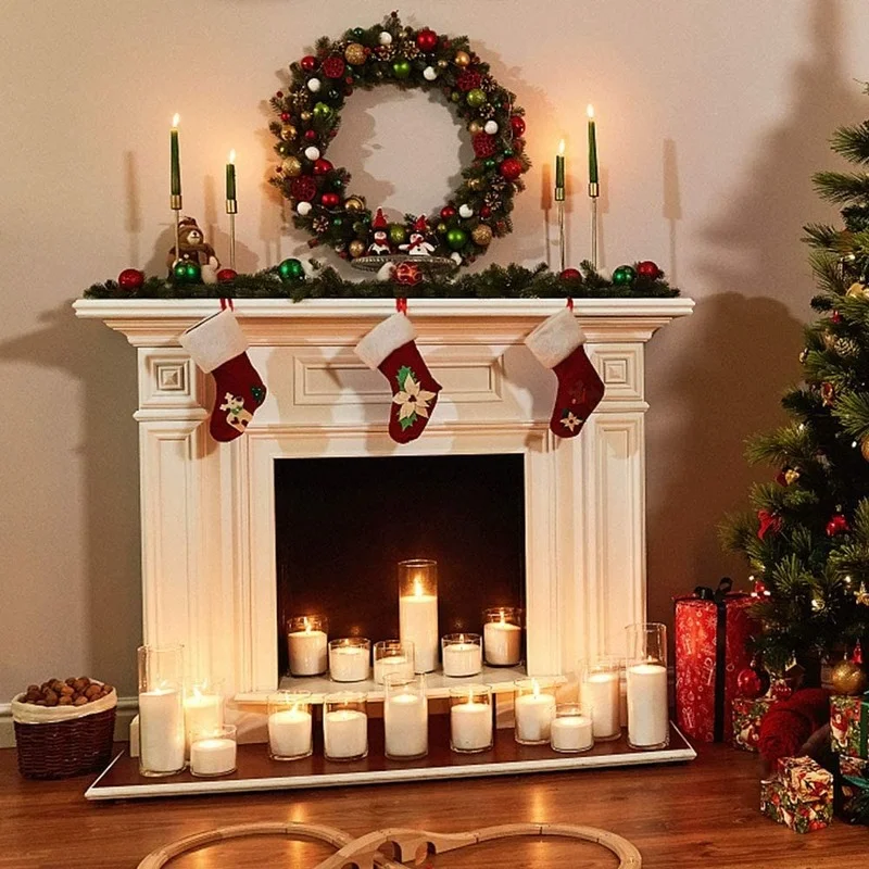 Eldnacele Candele tremolanti senza fiamma a forma di Babbo Natale, con