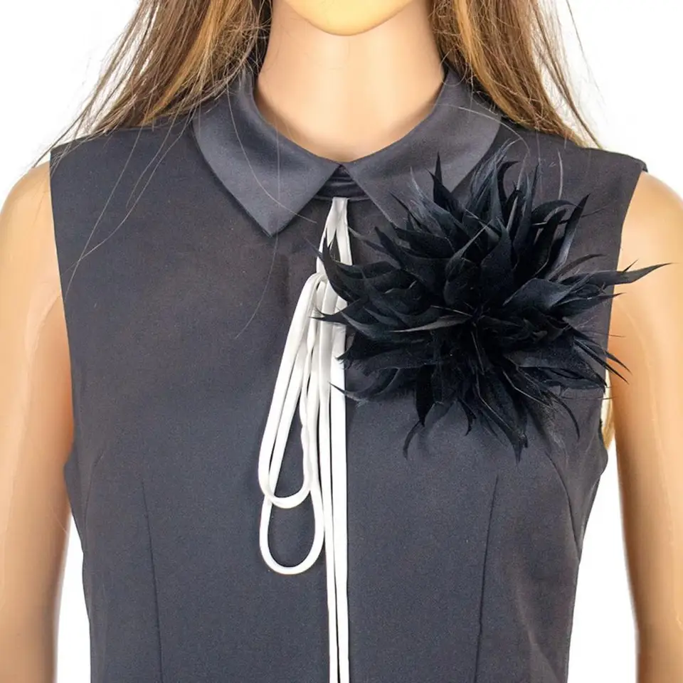 Spilla Da Fiori E Piume Elegante - Accessorio Per Capelli E Abiti Da Cerimonia Uomo/Donna - Foto 8