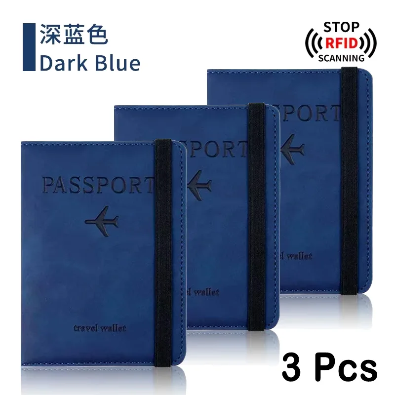 RFID Blocking Travel Passport and Credit Card Holder Case - Stylish PU Leather Protective Accessory