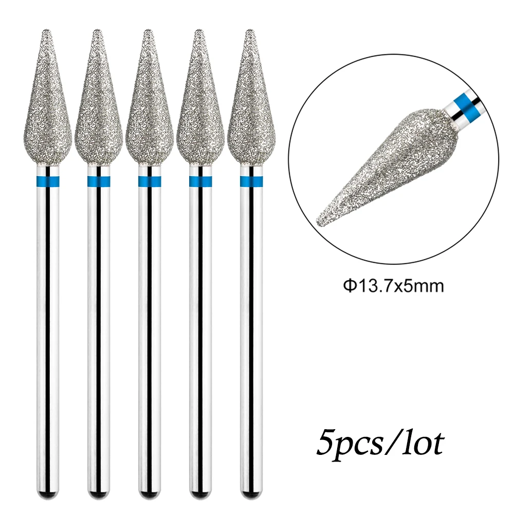 diamond nail milling cutter rotary burr milling cutter for nail files cuticle clean drill bits apparatus for manicure art tools 5pcs/lot Drill Bits for Nails Diamond Heads to Nails Milling Cutter for Manicure Cuticle Nail Cutter Tips Accessories Tools