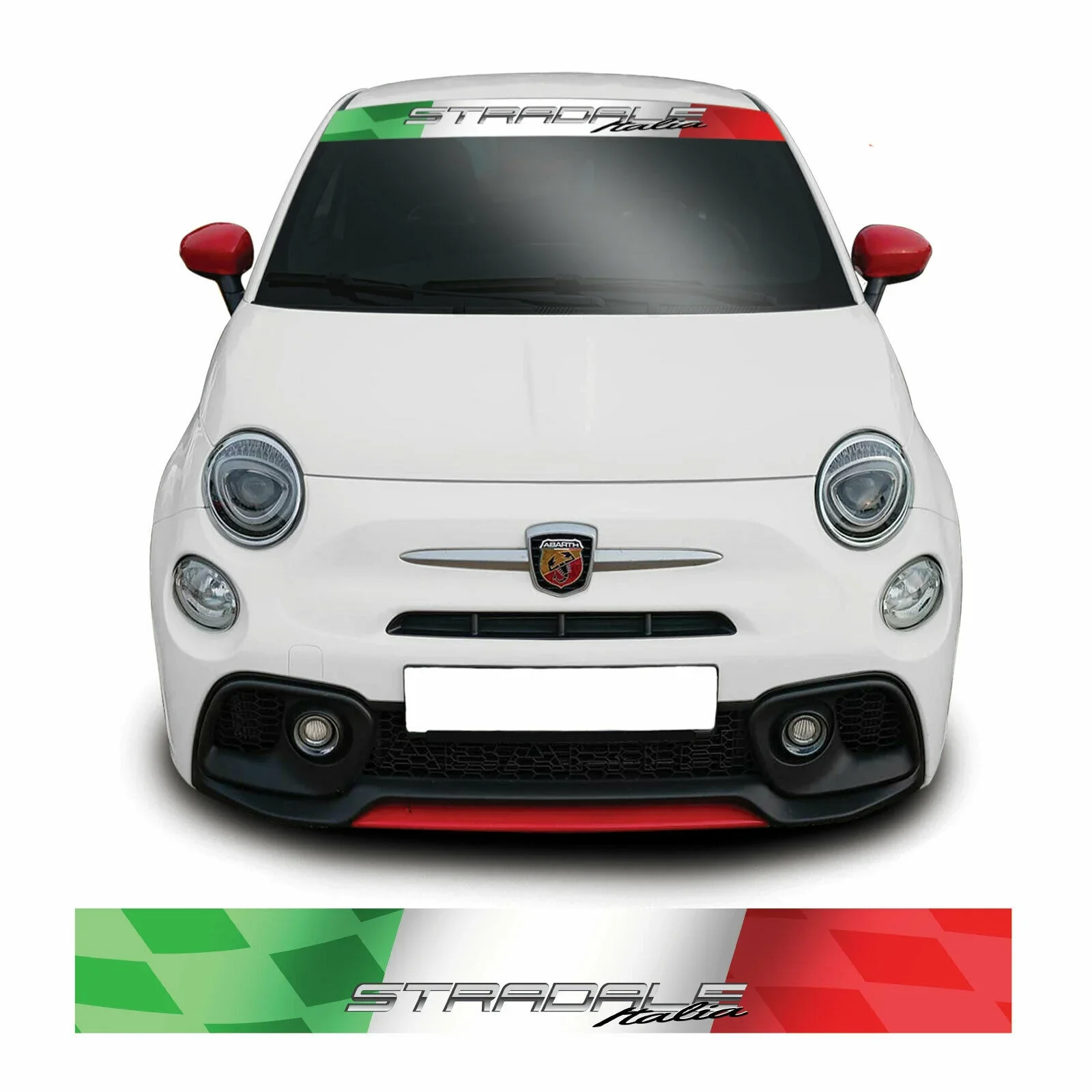 Per Stradale Italia Parabrezza Sunstrip Fiat 500 Abarth Alfa Sticker Banner