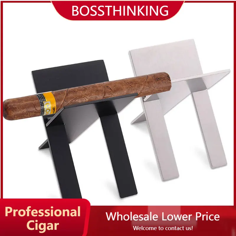 

Cigar Holder Stainless Steel Foldable Stand Cigar Cigarette Display Rack Ashtray Display Bracket Rest Smoking Accessories