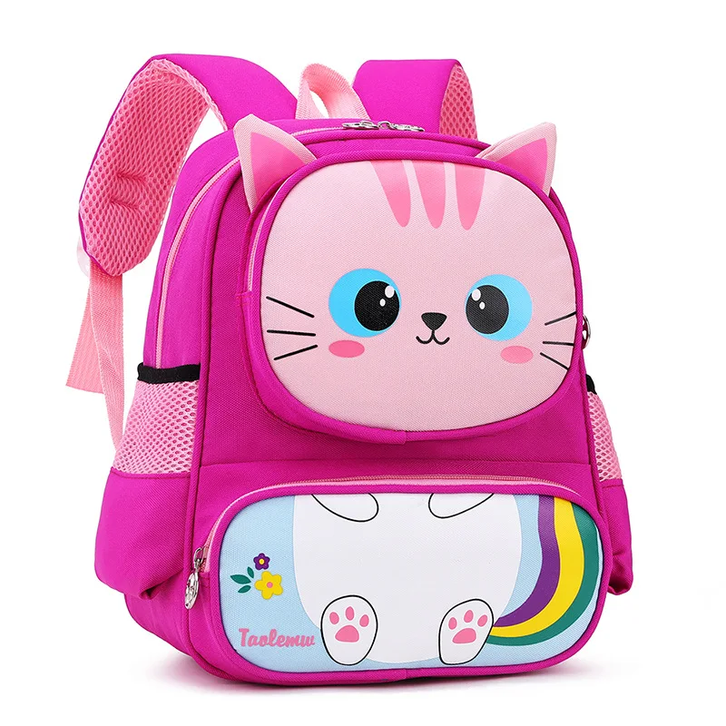 

Fashion Children's School Backpack Kids Cartoon Waterpoof Boys Girls Bag Bookbag Kindergarten School Bags Tiger And Cat Mochila