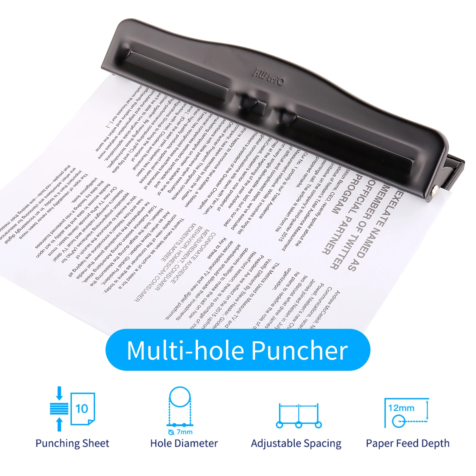 Metal 4 Hole Punch Ring Album Paper Cutter Adjustable Paper Punch A4  Puncher Scrapbooking DIY Tools Office Binding Supplies