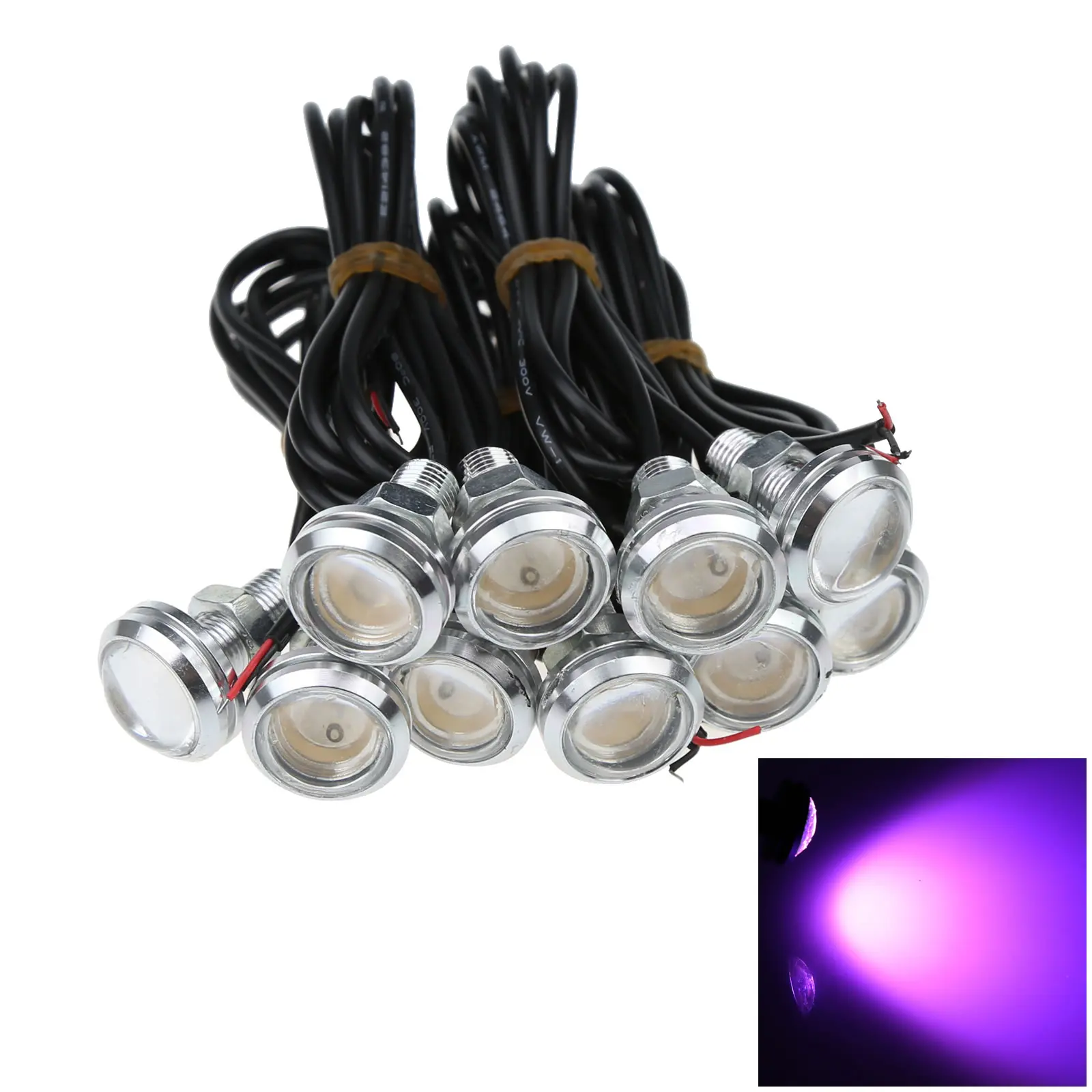 

10x Розовый Автомобильный тормоз «ангельские глазки», задний тормоз, лампочка заднего хода, 23 мм, 1 излучатель, COB лампочка заднего света