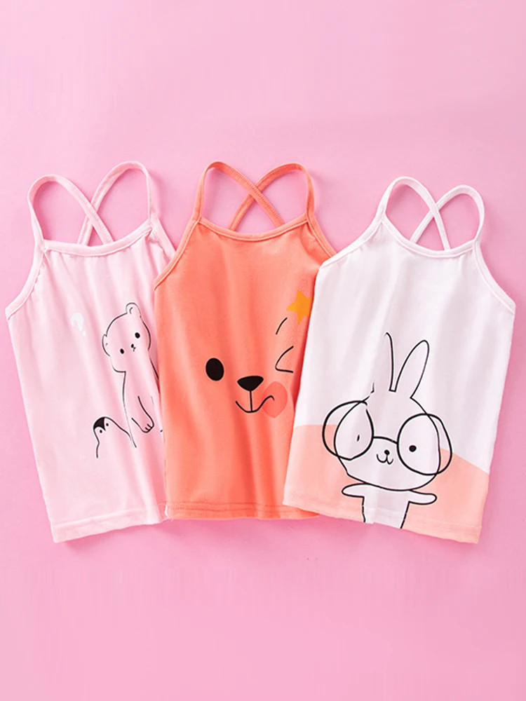 LJMOFA Cotton Children's Summer Vest Colored Kids Camisole Tops Singlet Girls Baby Undershirt T Shirt Sleeveless Garment B224