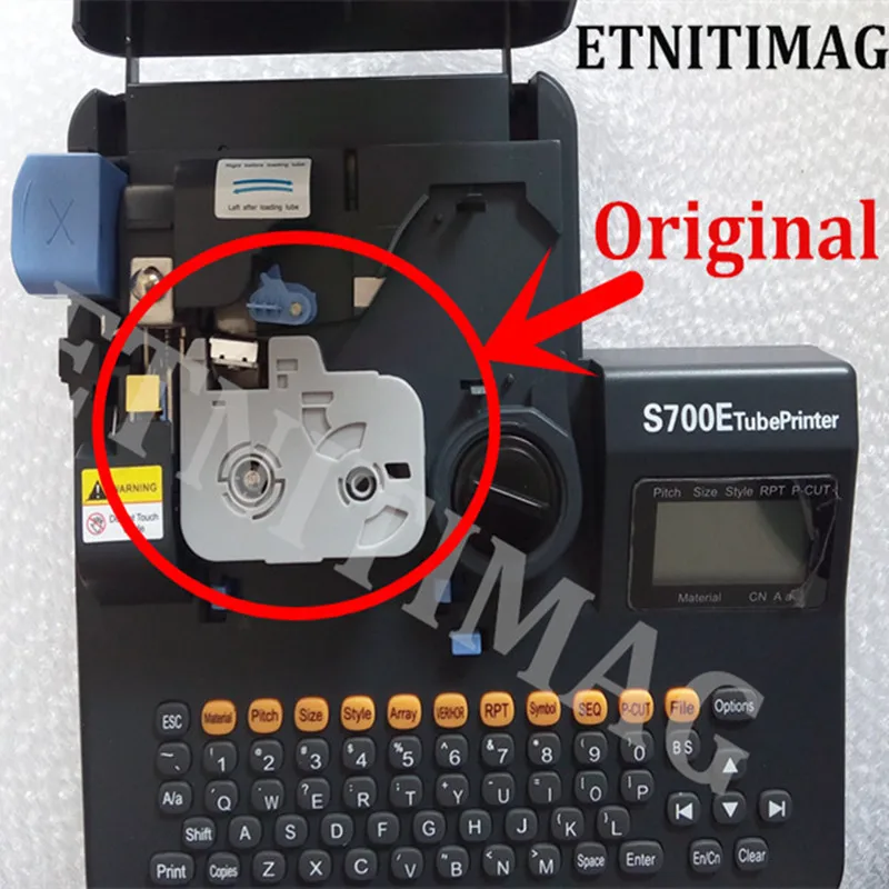 BIOVIN 잉크 리본 원래 잉크 카트리지 RS-80B (검정 또는 흰색) 전자 레터링 기계 S650E,S700E 케이블 ID 프린터