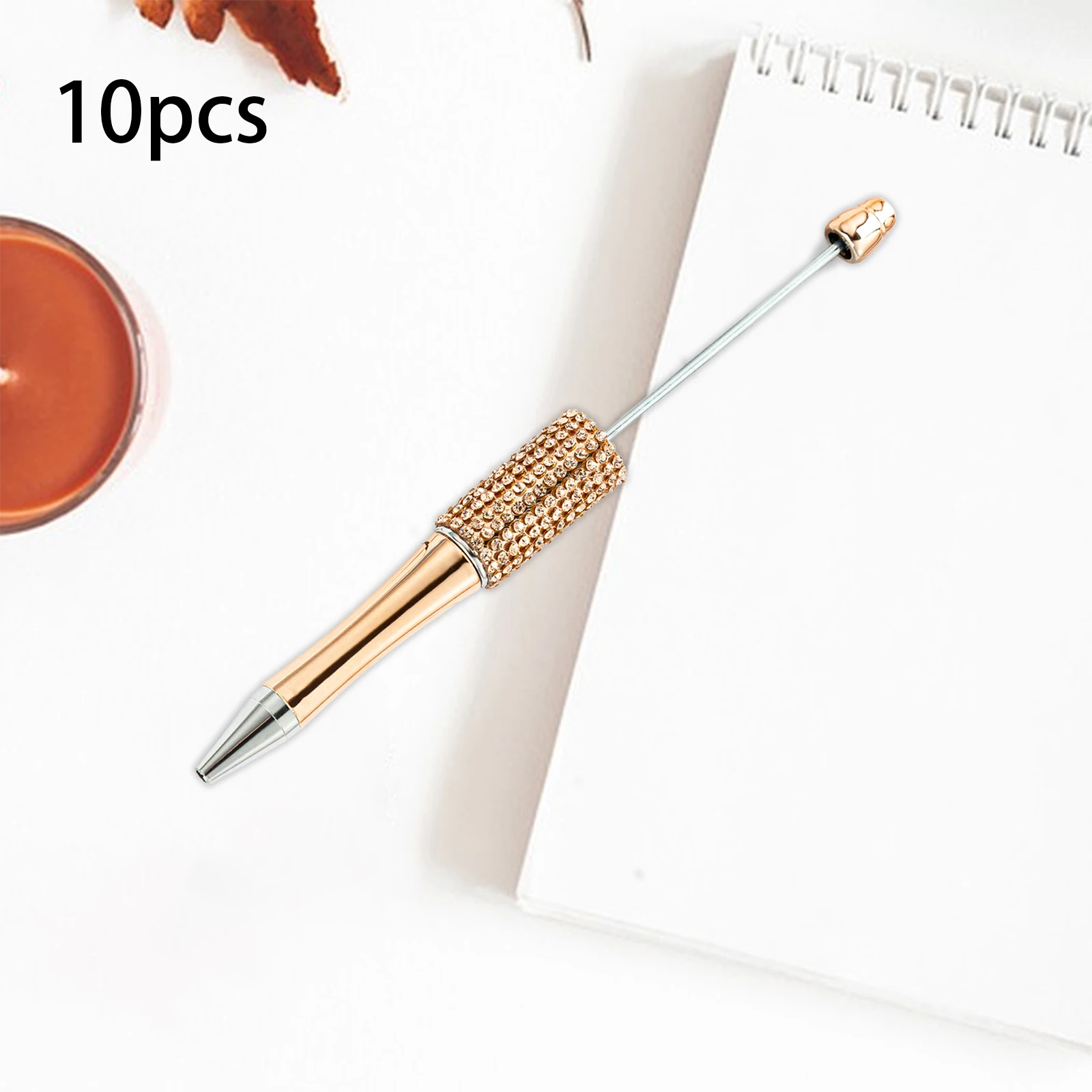 Beaded pen DIY writing pen party decor assorted color novelty bead for school office stationery supplies exam DIY ballpoint pen ball point pen 10Pcs/Set