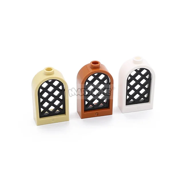 Marumine 30044 Window 1x2x2 2/3 With Rounded Top Pane Lattice 30046 10PCS MOC Bricks Parts Building Blocks Assembles Particles 4