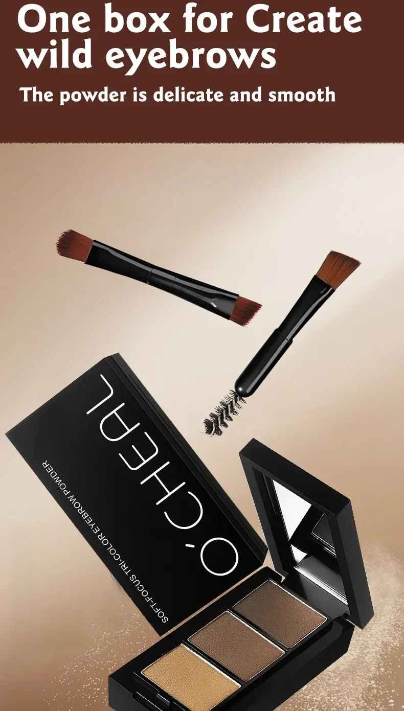 Description Picture 4 of item3 In 1 Three-dimensional Eyebrow Powder Waterproof Long-lasting 3D Eyebrow Dyeing Eyebrow Cream Enhancer Cosmetics Women Makeup