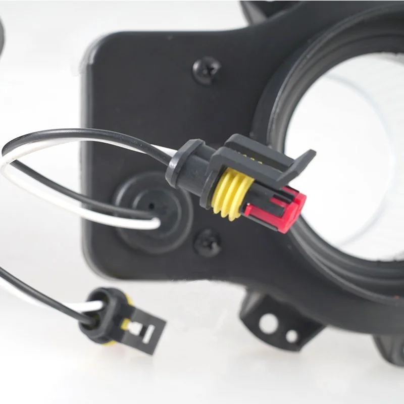 2 Stück Auto-LED-Scheinwerfer-Einsätze in Weiß/Rot mit Engelsaugen, LED-Halo-Scheinwerfer-Einsätze für Dodge Challenger 2015-2020 – Detail 6