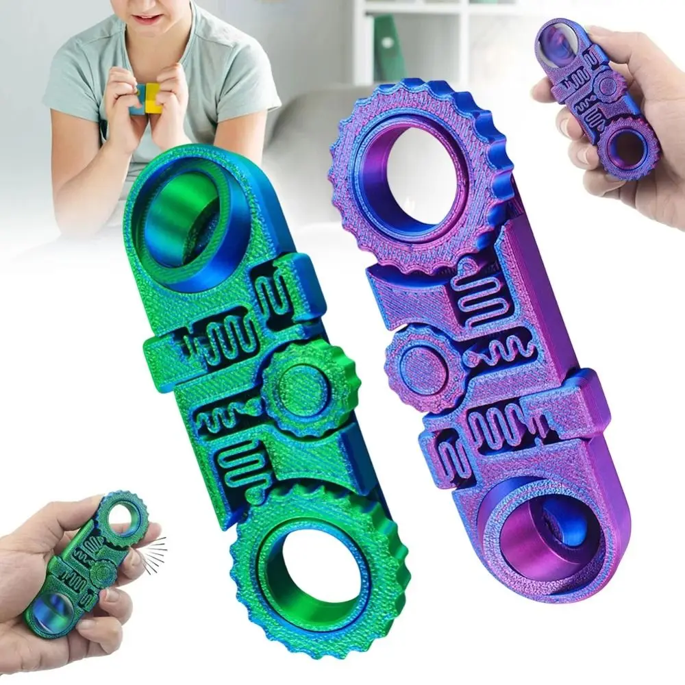 5-in-1 Fingertip Gyro Mechanical 3D Printing Spinning Top Hand Spinner Gearwheel 360° Roatating PLA Spring Gear Chain Gyroscope