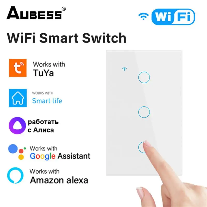 

WiFi US Smart Switch Need Neutral Wire 1/2/3/4 Gang Light Switch Tuya Smart Life APP Control Support Alexa Home