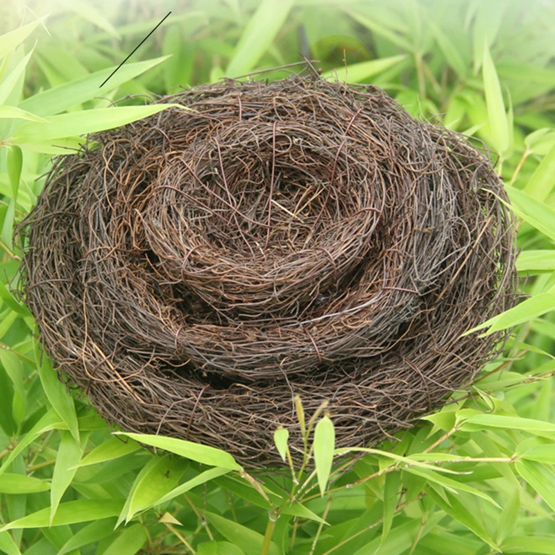 Bird Cage Round Rattan Bird Nest Easter Handmade DIY Craft Decor Props