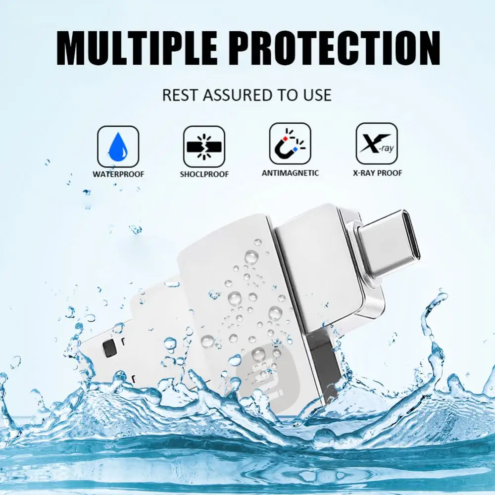 Formi USB 3.0 플래시 드라이브, 펜 드라이브, 방수 메모리 스틱, 휴대폰, 태블릿, PC용 고속 U 디스크, 2 in 1 TYPE-C, 2TB, 128GB, 256G