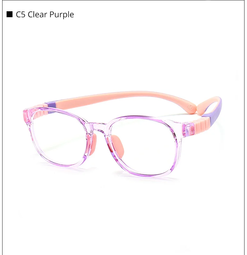 Ralferty TR90 Kinder-Brillengestell, Silikonscharnier, für Mädchen, Jungen, Kinder, Anti-Blau-Brille, flexibel, 0-Dioptrien, verschreibungspflichtiger optischer Rahmen – Detail 10