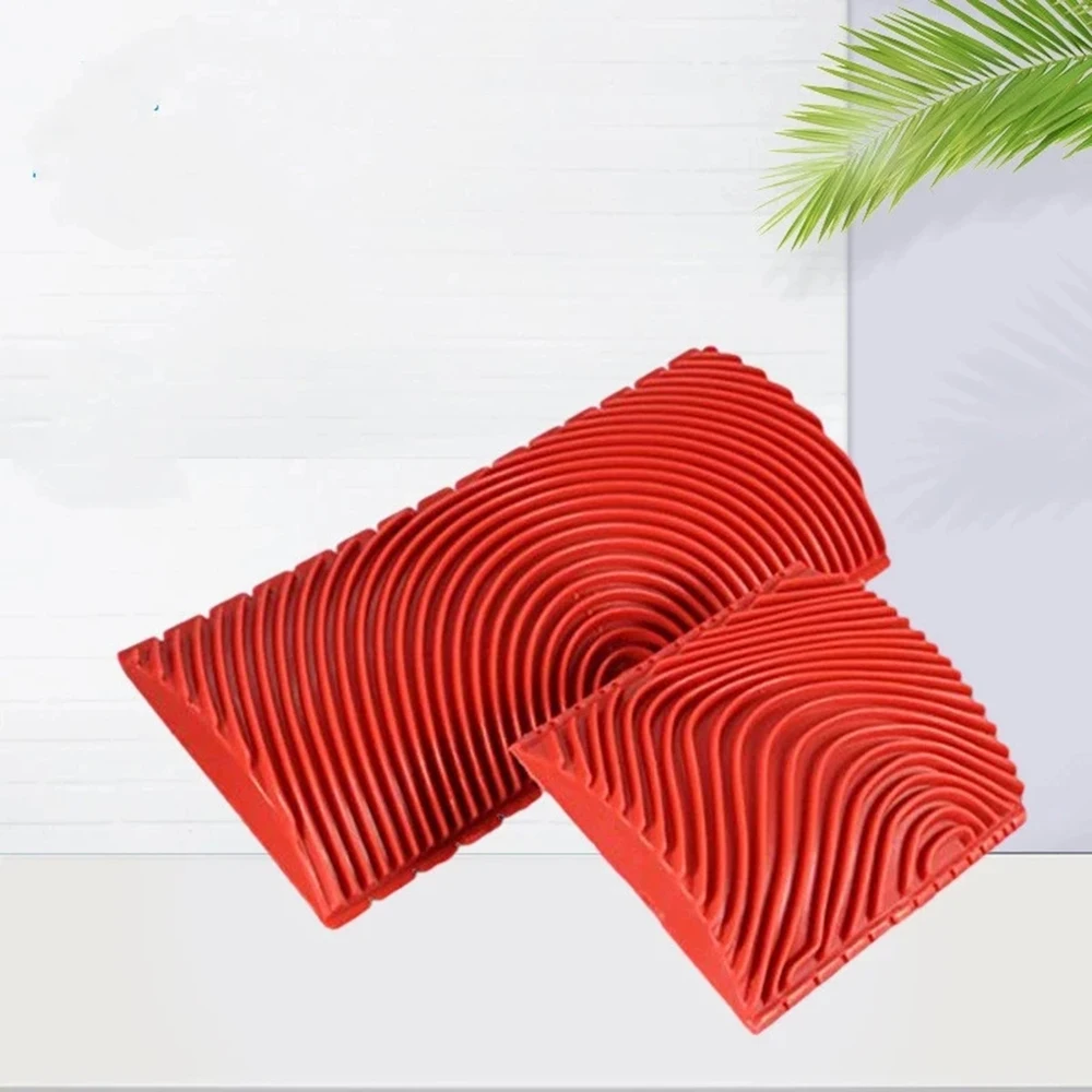 고무 롤러 브러시, 모조 우드 그레인 벽 페인팅, 홈 장식 아트 엠보싱, DIY 브러시 페인팅 도구, 세트당 2 개