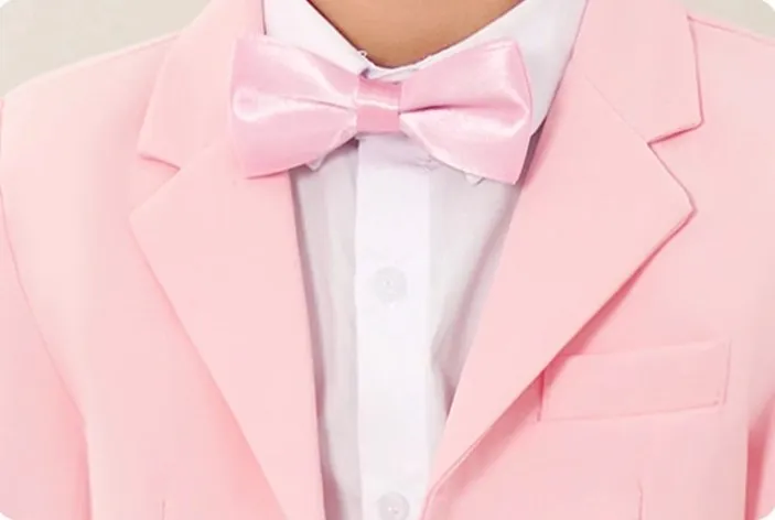 Kids Pink Suit For Wedding Teenager Boys Jacket Vest Pants 3PCS Tuxedo Stage Dress Children Photograph Party Performance Costume