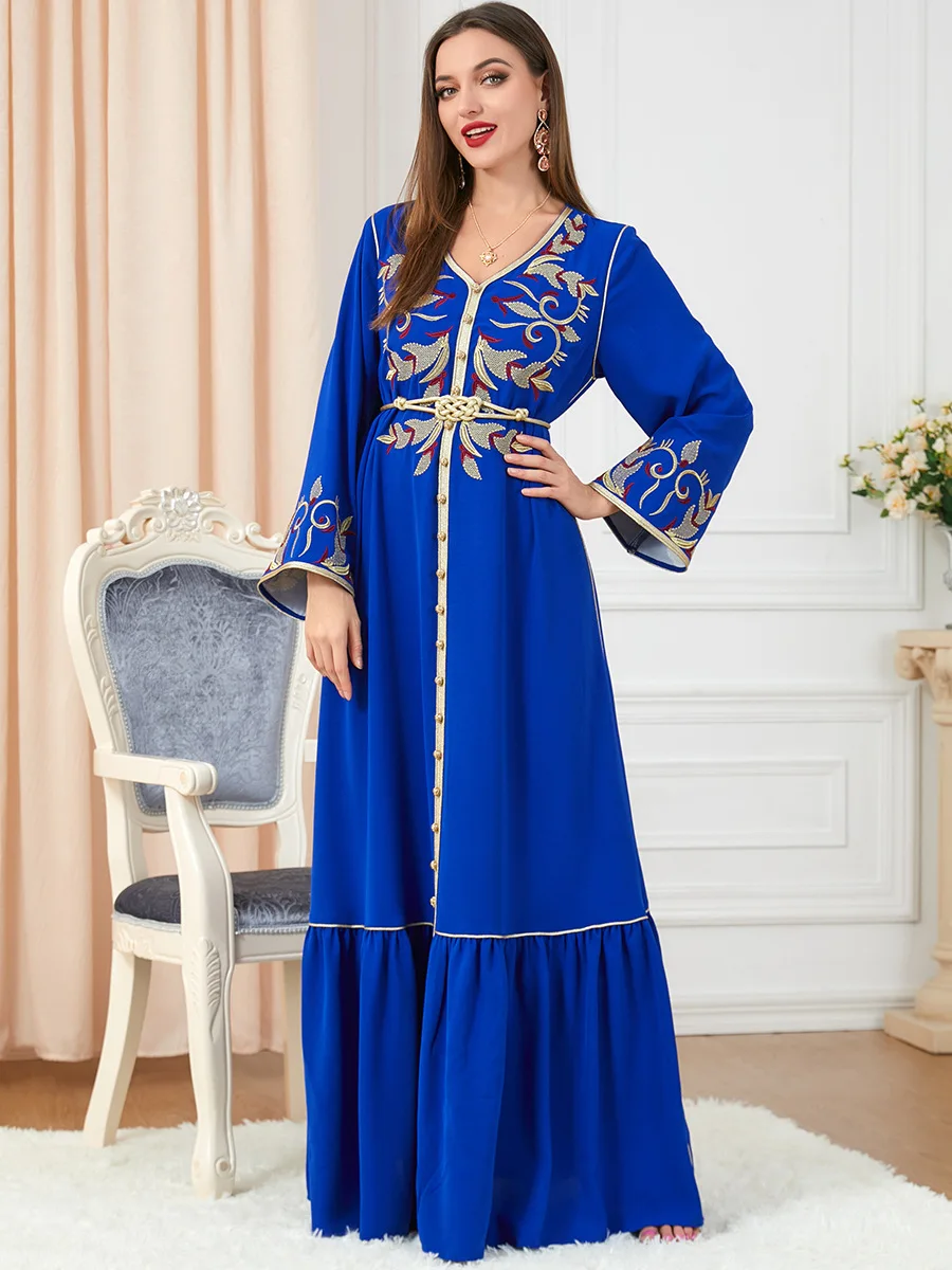 vestido-de-chiffon-bordado-floral-feminino-caftan-marroquino-roupa-com-cintos-monocromatico-estampagem-dourada-islamico-elegante