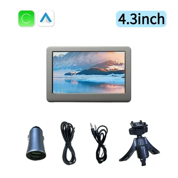 4,3 "inalámbrico CarPlay Android Auto Universal portátil Radio de coche Mirror Link Player BT Audio AUX estéreo para Apple o Android 1