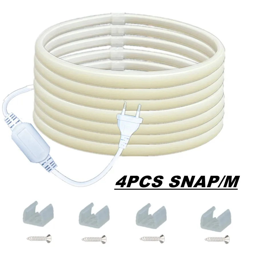 High-Brightness COB LED Strip Light - 220V, IP67 Waterproof, EU Plug, Flexible Outdoor Lighting Solution