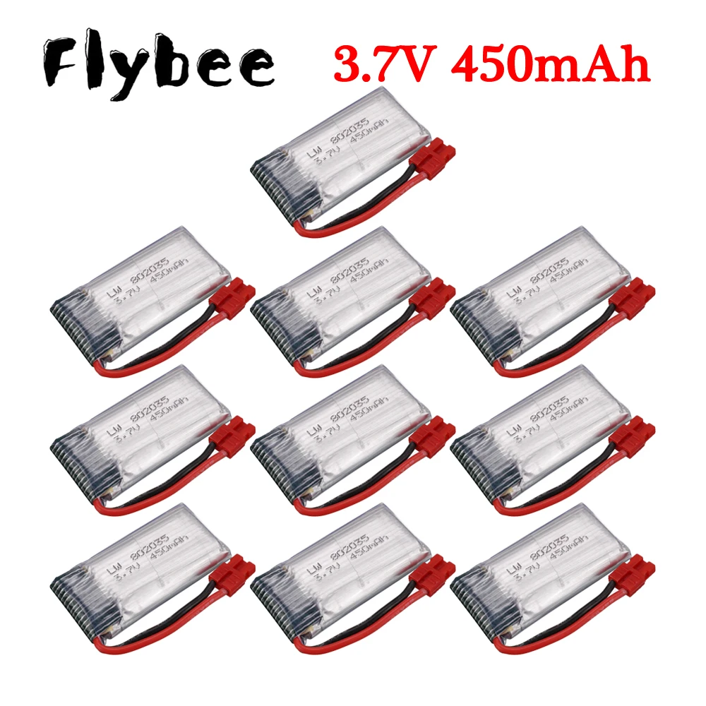 5/10Pcs 3.7V Batteria Drone Per Syma X15 X5A-1 X15C X15W Rc Quadcopter Parti 3.7V 450Mah Batteria Lipo 802035