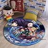 Anime Demon Slayer Carpet, 3D printing Cute Cartoon Round Rug Living Room Bedroom Children Study Room Decoration Round Floor Mat 3