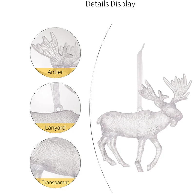 Christmas Hanging Pendants Acrylic Elk Crystal Shoes Ornaments Xmas Tree Decoration Christmas Accessories