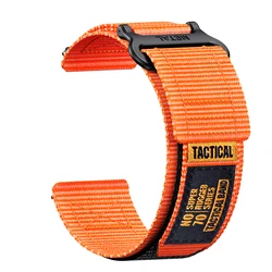 Universal 20mm Quick Release Velcro Nylon Watch Band - 22mm (Orange)
