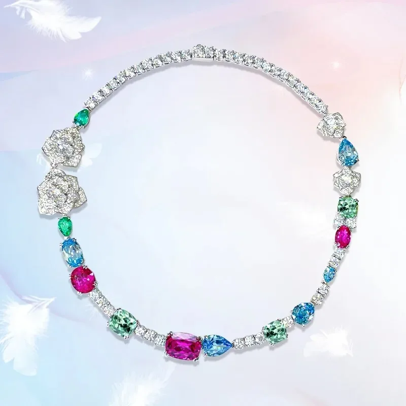 

Новинка, серебро пробы, Европейская и американская мода, яркие бриллианты, модный живой стиль, 11 карат