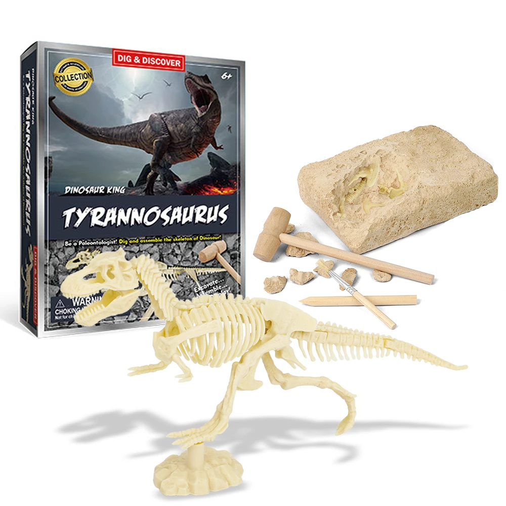 Kits de excavación de fósil de dinosaurio, educación, arqueología, exquisito juego de juguete jurásico, figura de acción para niños, modelo de esqueleto, regalo|Biología| AliExpress