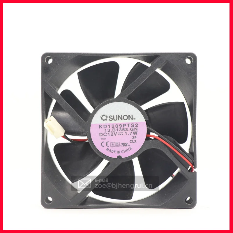 

KD1209PTS2 9025 12V DC 1.7W Wire Leads 0.14A 90x90x25mm 9cm 2600RPM Ball Bearing Chassis Cabinet Axial Cooling Fan