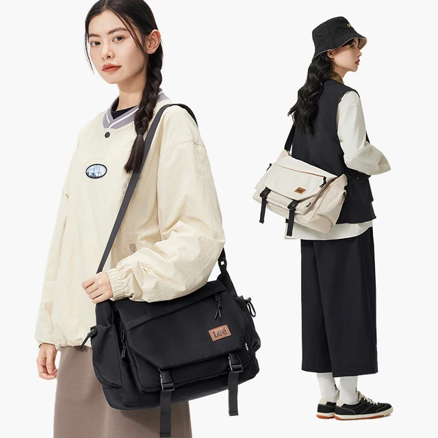 LEE Borsa a tracolla grande impermeabile alla moda da donna Borsa a tracolla per laptop con vibrazione maschile Borsa da scuola per adolescenti College Satchel 5