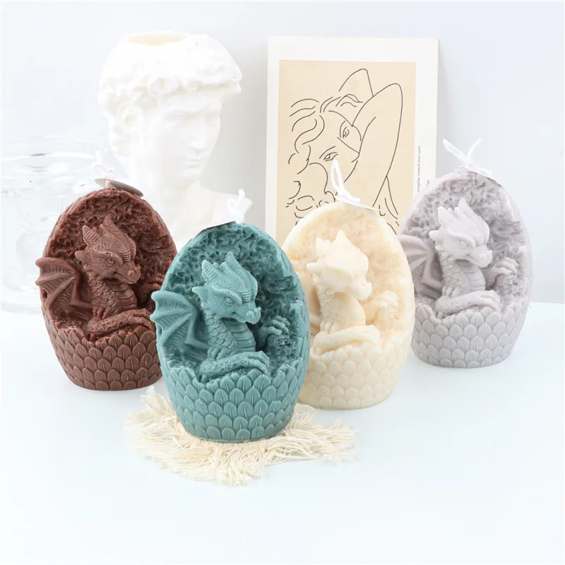 3D Shell Breaking Dinosaur Egg Silicone Candle Mold DIY Animal Artifact Resin Plaster Making Tools Handmade Soap Kits Home Decor