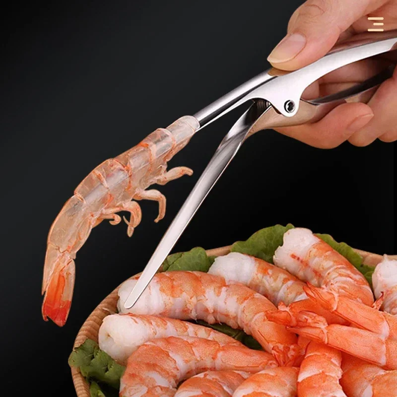 Description Picture 4 of itemStainless Steel Shrimp Stripper Peeler Shrimp Line Prawn Shell Peeler Durable Shrimp Cleaner Knife Kitchen Peeling Tools