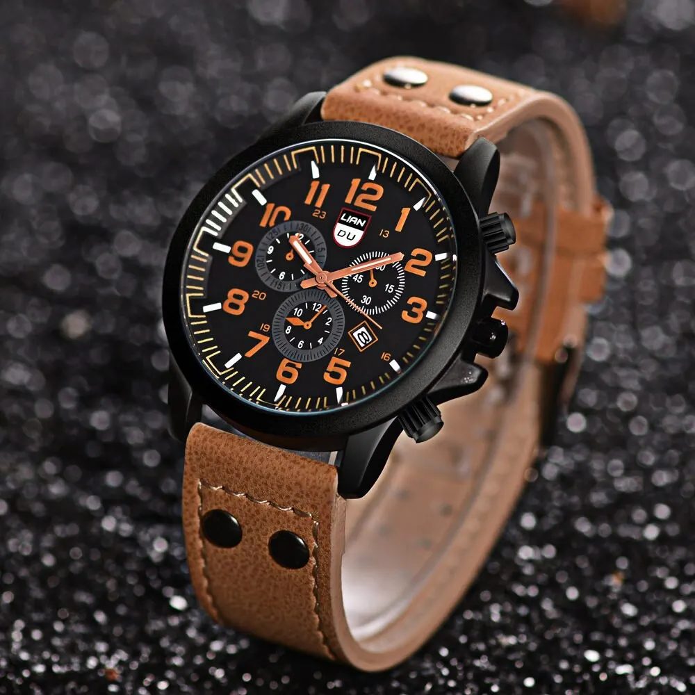 Quartz Watch Men Fashion Simple Business Belt Student Wristwatch